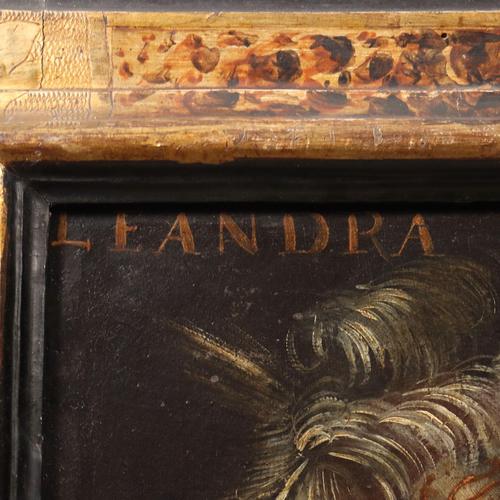 Textile Leandra Queen of the Amazons, Oil on Canvas, Framed For Sale - Image 7 of 12