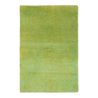 Contemporary Textural Gift-Sized Natural Silk & Wool Rug in Green by Rug & Kilim, India For Sale