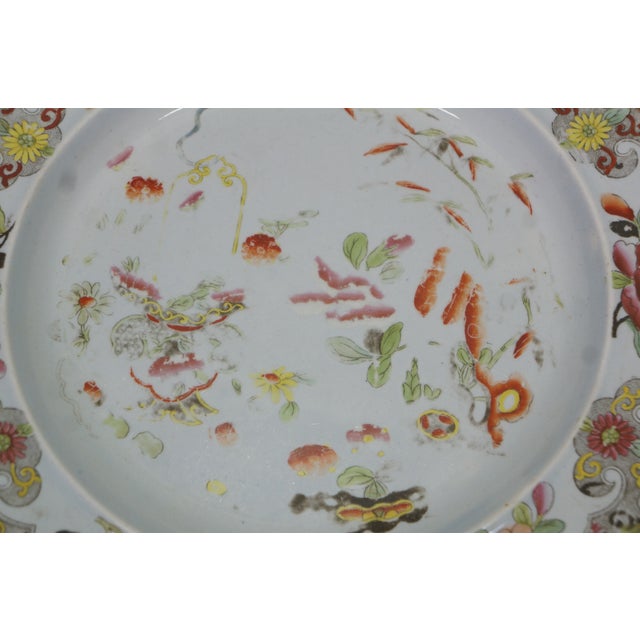 Antique Stephan Folch Ironstone Imari Bamboo & Basket China Dinner Plates - Set of 16 For Sale - Image 10 of 12