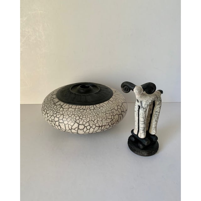 Vintage Jacobson Raku Studio Pottery Vessel For Sale - Image 4 of 6