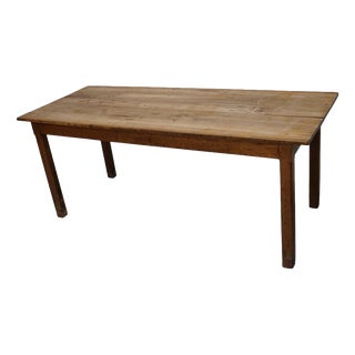 Antique Early 20th Century French Rustic Elm Farmhouse Dining Table For Sale