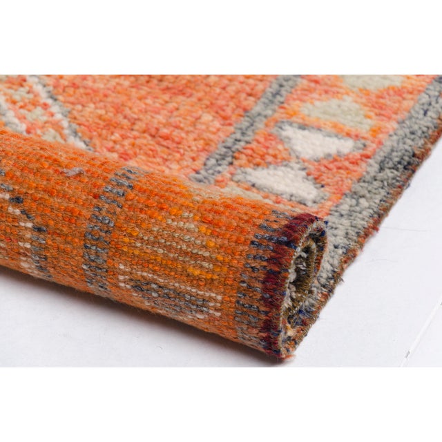 Orange Mid 20th Century Medallion Oushak Runner Rug For Sale - Image 8 of 10