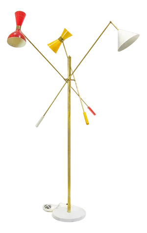 Vintage Italian Floor Lamp in Brass, 1960s