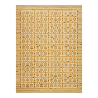 Rug & Kilim’s Scandinavian Style Kilim with Gold Geometric Pattern - 8x10 For Sale