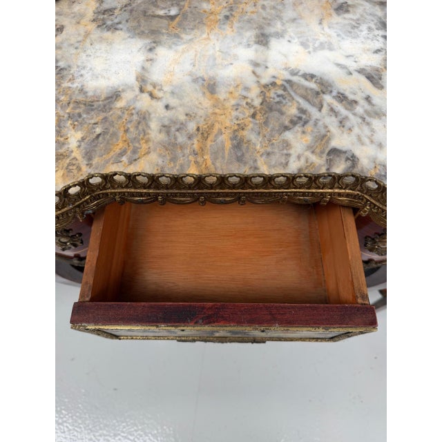 1970s French Marble-Topped Kidney-Shaped Side Tables, Set of 2 For Sale - Image 5 of 12