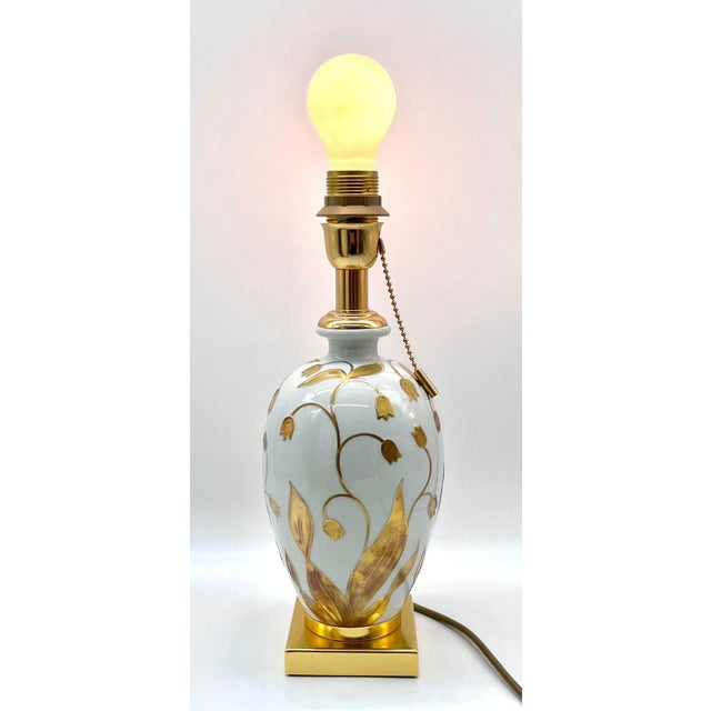 Table Lamps in Porcelain and 24kt Gold by Mangani Florenz for Oggetti, Italy, 1970s, Set of 2 For Sale - Image 9 of 16
