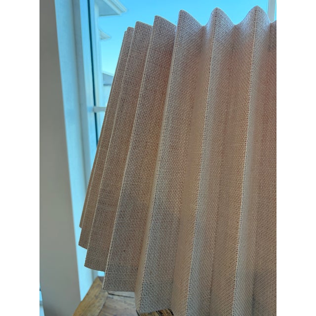 Ceramic 1990s Richard Ray Designs Textured Pottery Table Lamp With Custom Pleated Shade For Sale - Image 7 of 7