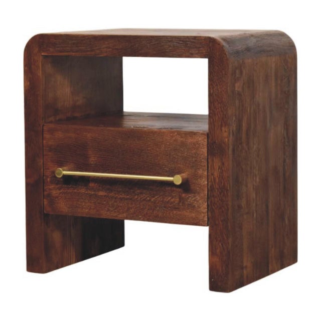 The Tiger Oak and Mango Wood 1-Drawer Open-Shelf Nightstand brings a refined balance of craftsmanship, character, and...