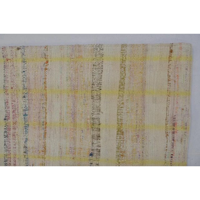 Boho Chic Vintage Neutral White Runner Rug, 1960s For Sale - Image 3 of 11