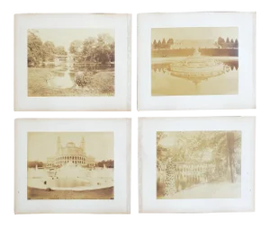 Antique 1880's Frith Photographs Paris Gardens Fountains - Set of 4