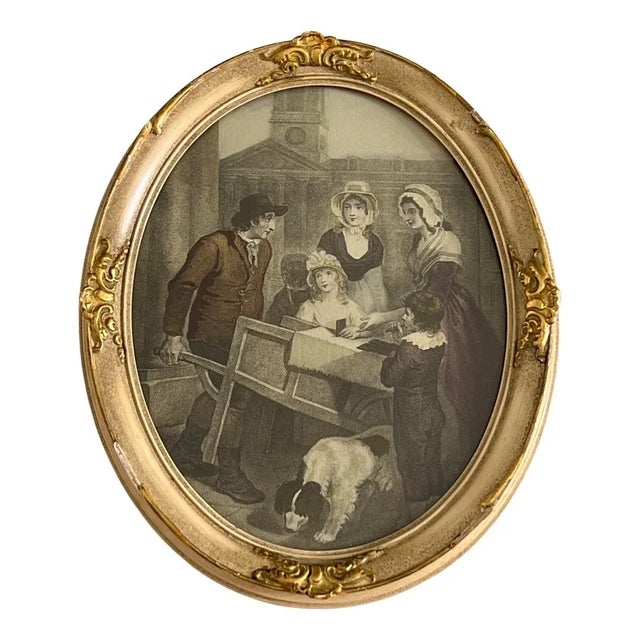 Vintage Ca 1950s, 18th century Francis Wheatley’s ‘Cries of London’ colored engraving’s Prints in Oval Gilt Frames, a Set...