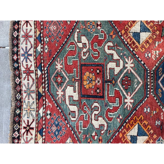 Brown Antique Cloudband Kazak Rug For Sale - Image 8 of 11