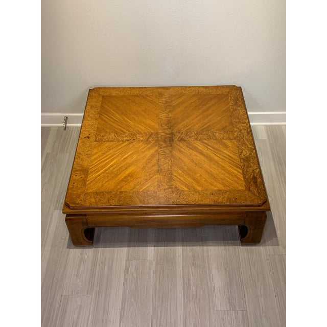 Vintage Thomasville Ming Style Burl Wood Square Coffee Table Chairish