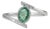 Certified Solitaire Zambian Emerald & Diamond Ring in 925 Sterling Silver, Size 8 For Sale