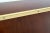 Drexel Campaign Style Brass Walnut Mid Century Drawers Doors Compartment Long Credenza For Sale - Image 4 of 13
