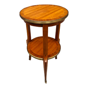 Louis XIV Style Gilt Metal Mounted Mahogany Parquetry Candle Stand Side Table