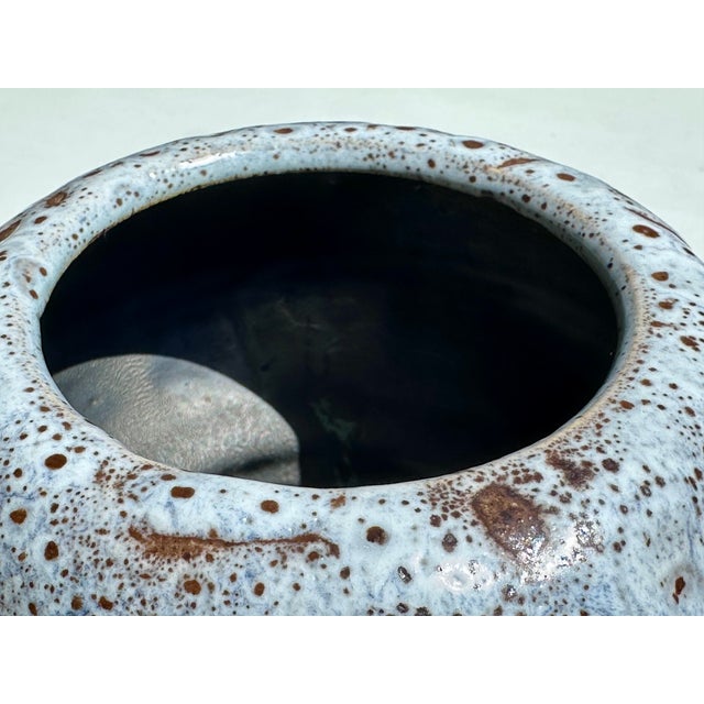 Mid-Century Modern Studio Ceramic Vase with Lava Glaze from KTU Unterstab, Langenhessen, Germany, 1960s For Sale - Image 3 of 13