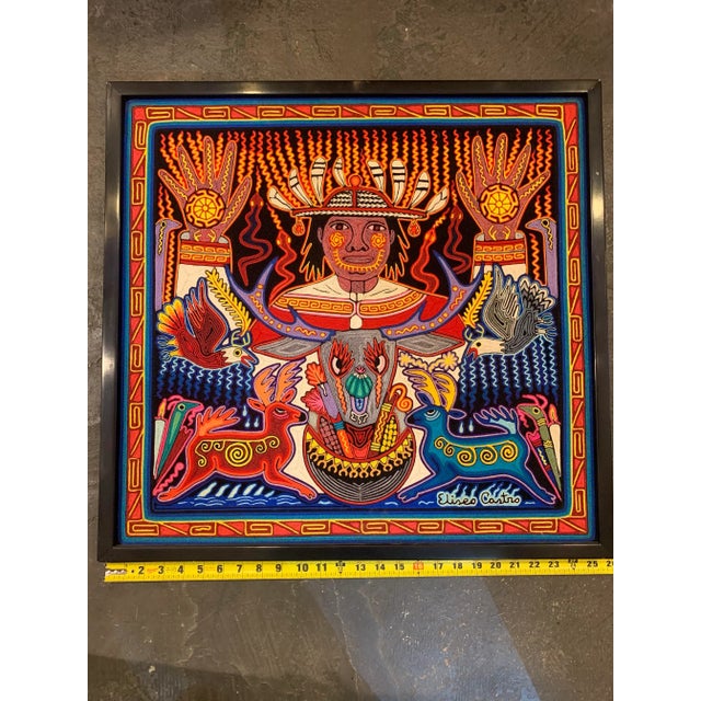 1980s Huichol Art by Eliseo Castro, Framed For Sale In Phoenix - Image 6 of 8