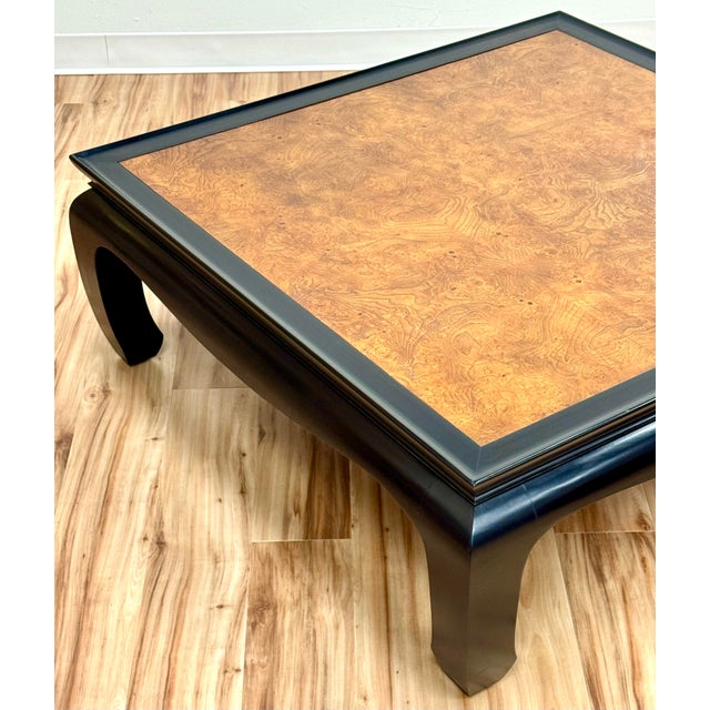 Brown Vintage Century Furniture Chin Hua Style Burled Wood Coffee Table For Sale - Image 8 of 10