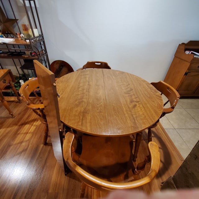 Ethan Allen Heirloom Nutmeg Maple Dining Room Set Chairish