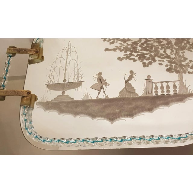 Venetian Muranoglas Reflection with Engraving, 1940s For Sale - Image 4 of 6