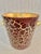 Vintage Italian Oxblood Red & Gold Crackle Glass Ice Bucket With Gilt Handles For Sale - Image 9 of 9