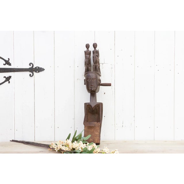 Tall Tribal Nepalese Carved Instrument For Sale - Image 12 of 13