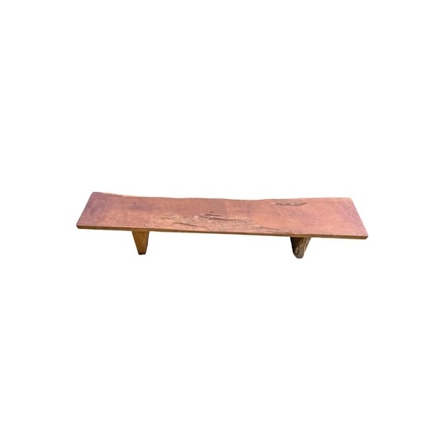 Contemporary Solid Teak Wood Long Bench Modern Organic Java, Indonesia For Sale - Image 3 of 7