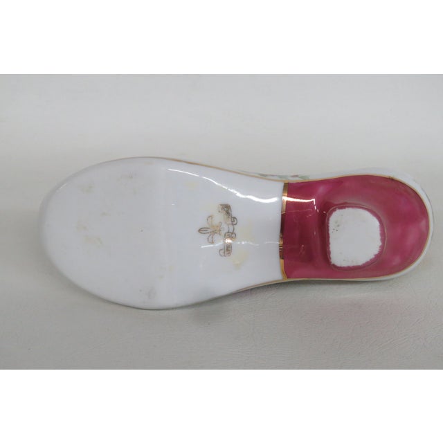 Limoges China Porcelain Shoe Figurine Pink Hand Painted Flowers Gold Trim 4980b For Sale - Image 17 of 17