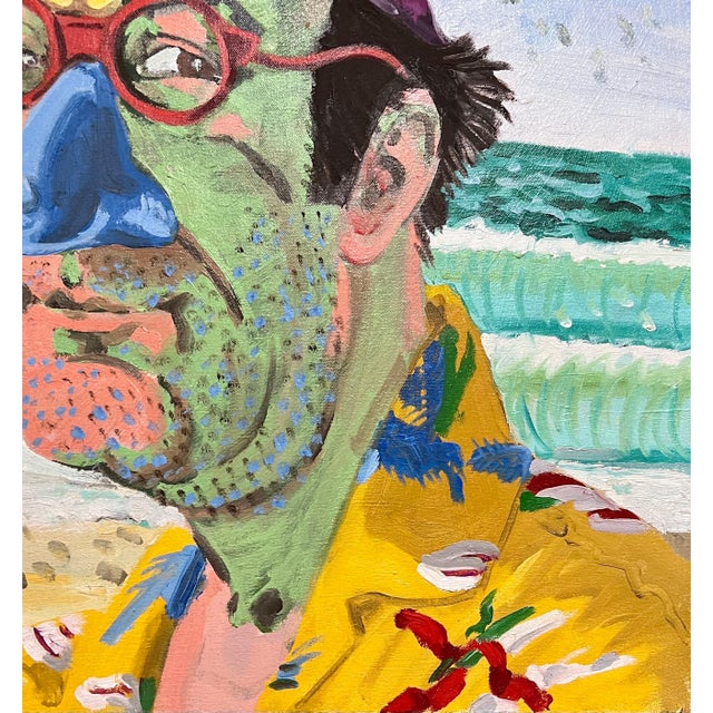 1980s Carlo Pittore, Figurative Expressionist Bold Pop Art Oil Painting Self Portrait Carlo Pittore, 1984 For Sale - Image 5 of 7