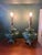 1970s Pair of Vintage Green Iridescent Glass Hollywood Regency Table Lamps, in the Manner of Carl Falkenstein For Sale - Image 5 of 8