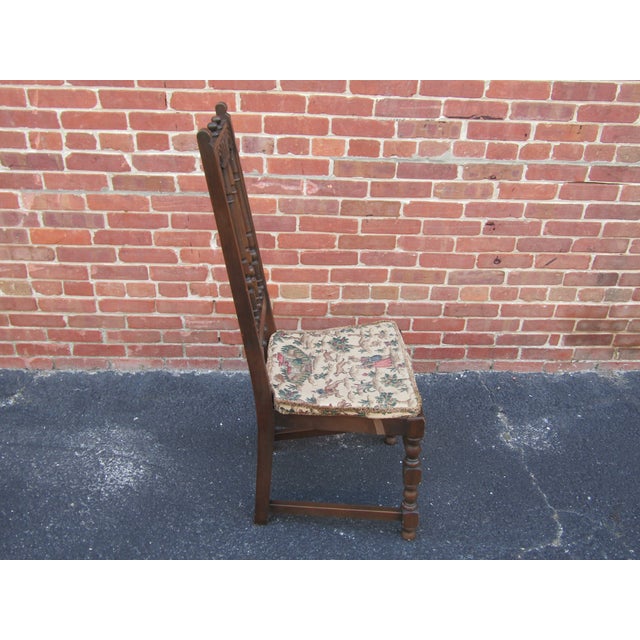 Brown Mid 20th Century Ercol Dining Chairs Old Colonial Yorkshire Gothic High Back For Sale - Image 8 of 9