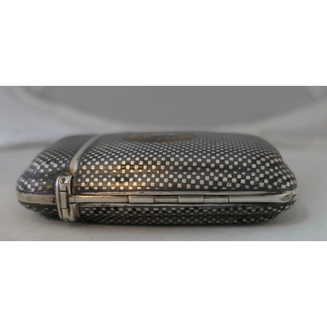 1900s Niello Cigarette Case with Dog Portrait Sterling Silver For Sale - Image 9 of 12