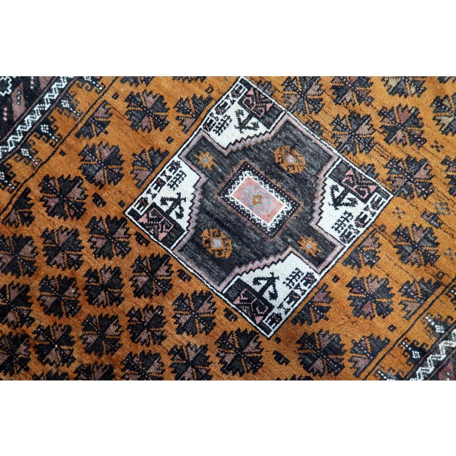 Amber 1920s, Handmade Antique Afghan Baluch Rug 3.5' X 6.2' For Sale - Image 8 of 12