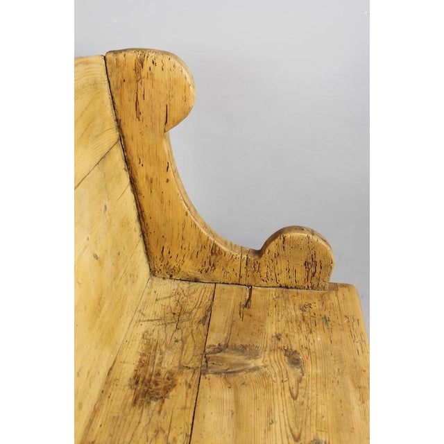 Mid-Century Fir Wood Bench For Sale - Image 5 of 9