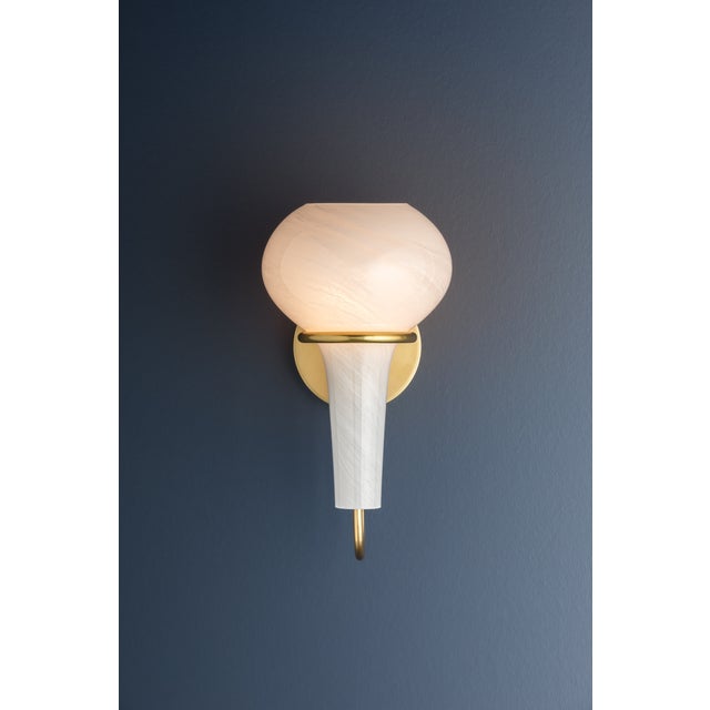 Hudson Valley Lighting Adams Corner 6.75 in. 1 Light Wall Sconce in Aged Brass Finish For Sale - Image 9 of 10