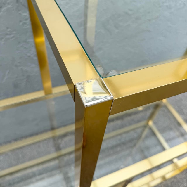 Hollywood Regency Gold and Glass Etagere/Shelving Unit For Sale - Image 11 of 12
