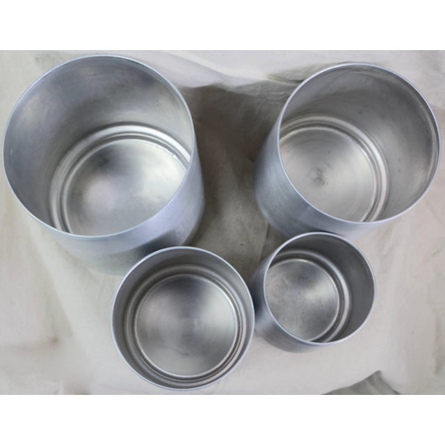 Mid-Century Aluminum Four-Piece Canister Set by Kromex For Sale - Image 10 of 11