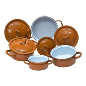 Mid-Century Caramel-Brown Reisswerke Cookware Set - Group of 4