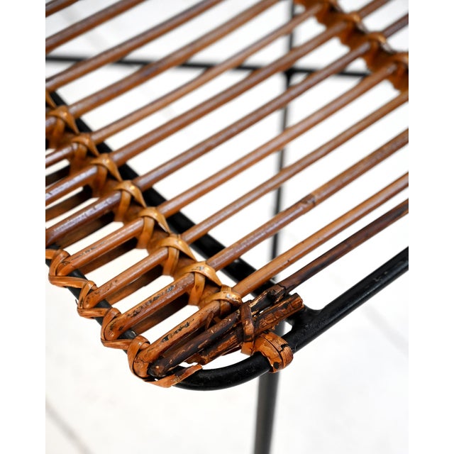 Black Bamboo and Metal Chairs, 1960s, Set of 2 For Sale - Image 8 of 13