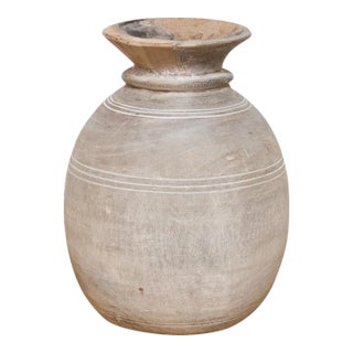 Rustic Indian Wooden Pot-Baru For Sale