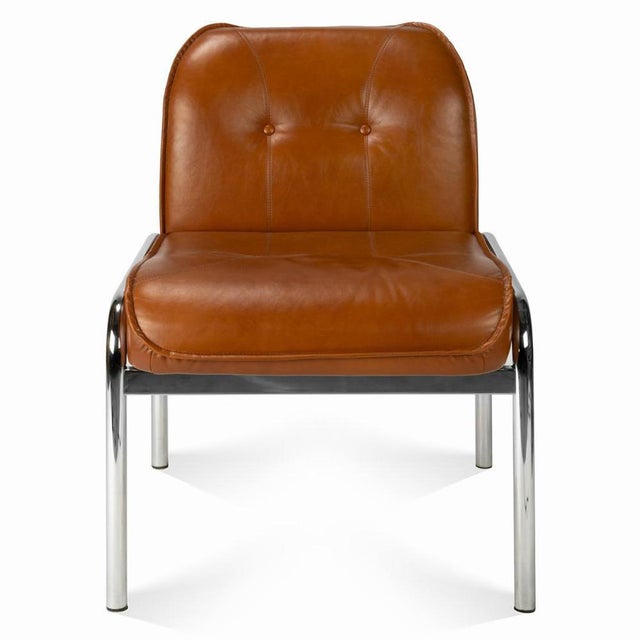 The 'Eurochair' leather armchair by the Swiss company Girsberger was designed by Hans Eichenberger in the 1980s. The...