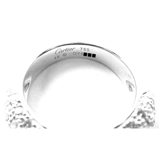 2000 - 2009 Cartier Etincelle De Cartier 18k White Gold Diamond Band Ring, size 4.5 For Sale - Image 5 of 10