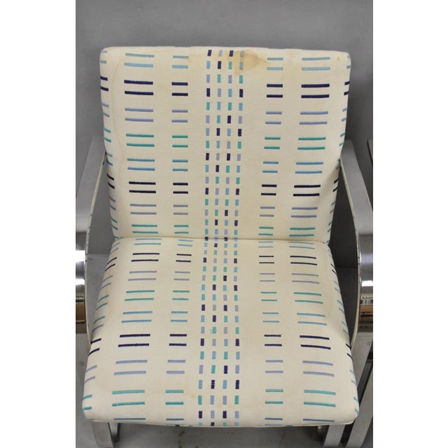 Late 20th Century Vintage Mid Century Modern Brno Style Chrome Cantilever Arm Chairs after Milo Baughman (B) - a Pair. For Sale - Image 5 of 13