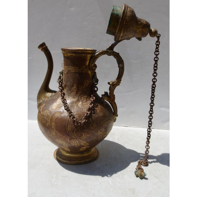 French Country Antique Moroccan Gilt Brass Tea/Coffee Urn For Sale - Image 3 of 8