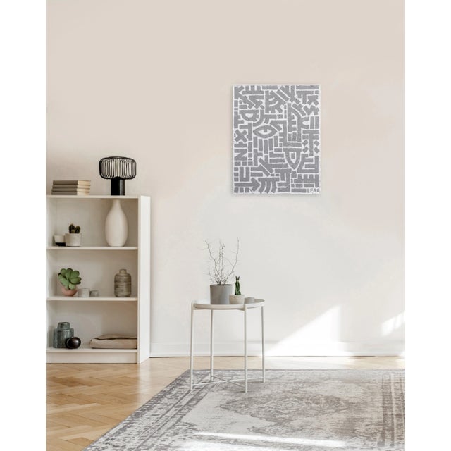 Textile "45's and Lines" Original Artwork by Ilan Leas For Sale - Image 7 of 8