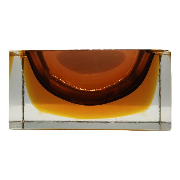 Rectangular Ashtray in Murano Glass attributed to Flavio Poli for Seguso, 1960s For Sale