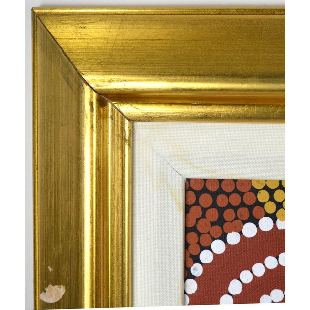Contemporary Australian Aboriginal Painting Barbara Reid Napangarti Signed Framed For Sale - Image 3 of 5