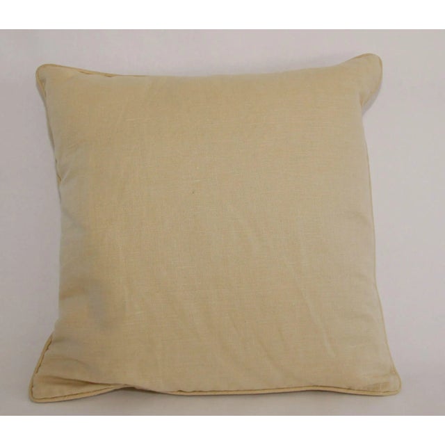Vintage Belgium Linen Beige Country Throw Pillow For Sale - Image 9 of 9