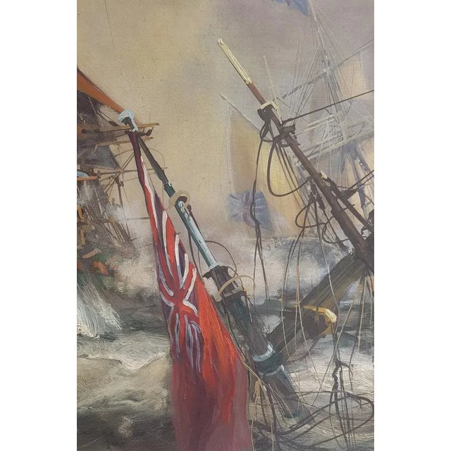 After D.G.M. Gaitalian, Sea Battle, Oil on Canvas, Framed For Sale - Image 3 of 8